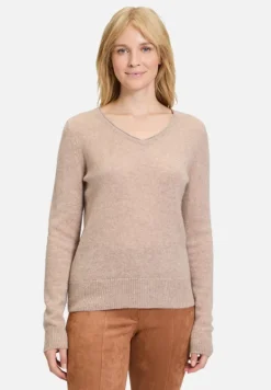 Betty Barclay Strick|Kaschmir*Kaschmir-Pullover mit V-Ausschnitt FunghiMelange