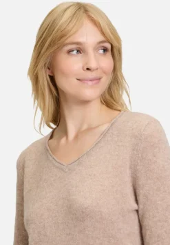 Betty Barclay Strick|Kaschmir*Kaschmir-Pullover mit V-Ausschnitt FunghiMelange