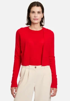 Betty Barclay Festliche Mode|Strick*Kaschmir-Strickjacke mit Rippbündchen Rot