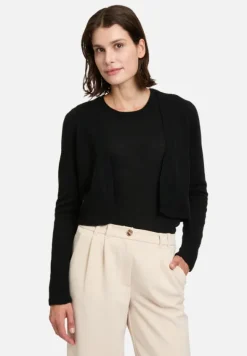 Betty Barclay Festliche Mode|Strick*Kaschmir-Strickjacke mit Rippbündchen Schwarz