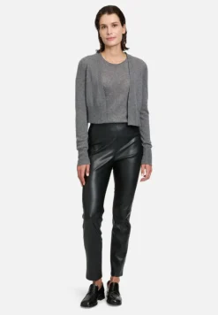 Betty Barclay Festliche Mode|Kaschmir*Kaschmir-Strickjacke mit Rippbündchen Grey Melange
