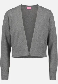 Betty Barclay Festliche Mode|Kaschmir*Kaschmir-Strickjacke mit Rippbündchen Grey Melange