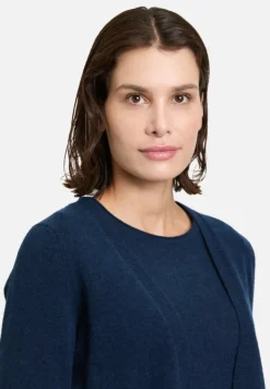 Betty Barclay Festliche Mode|Strick*Kaschmir-Strickjacke mit Rippbündchen dunkelblau