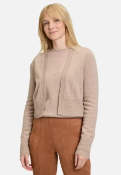 Betty Barclay Festliche Mode|Strick*Kaschmir-Strickjacke mit Rippbündchen FunghiMelange