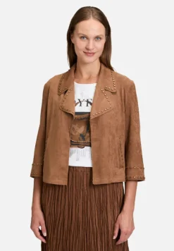 Betty Barclay Blazer*Kunstleder-Jacke mit Nieten Classic Nougat