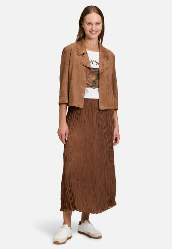 Betty Barclay Blazer*Kunstleder-Jacke mit Nieten Classic Nougat