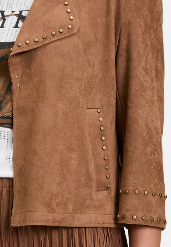Betty Barclay Blazer*Kunstleder-Jacke mit Nieten Classic Nougat