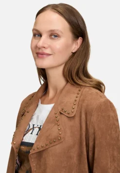 Betty Barclay Blazer*Kunstleder-Jacke mit Nieten Classic Nougat