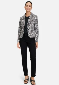 Betty Barclay Blazer*Kurzblazer mit Animalprint Weiß/Schwarz