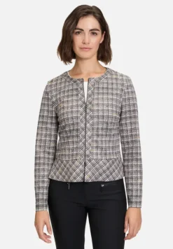 Betty Barclay Business Kleidung|Blazer*Kurzblazer mit Reißverschluss Grau/Beige