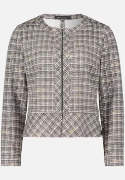 Betty Barclay Business Kleidung|Blazer*Kurzblazer mit Reißverschluss Grau/Beige