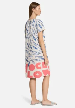 Betty Barclay Kleider*Leinenkleid mit V-Ausschnitt Nature/Blue