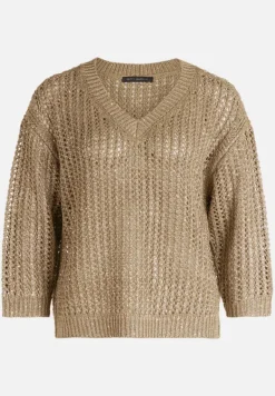 Betty Barclay Strick*Lochstrick-Pullover mit Pailletten Soft Olive
