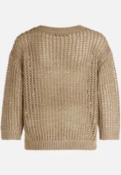 Betty Barclay Strick*Lochstrick-Pullover mit Pailletten Soft Olive