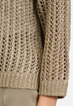 Betty Barclay Strick*Lochstrick-Pullover mit Pailletten Soft Olive