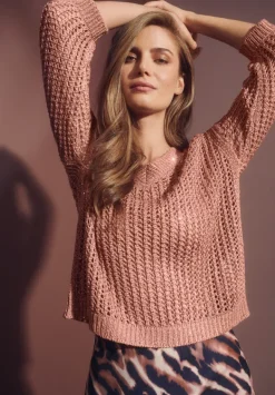 Betty Barclay Strick*Lochstrick-Pullover mit Pailletten Ash Rose