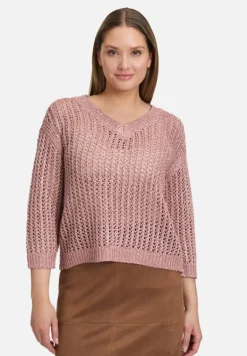 Betty Barclay Strick*Lochstrick-Pullover mit Pailletten Ash Rose