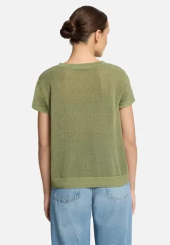 Betty Barclay Strick*Lochstrick-Pullover ohne Arm Oil Green