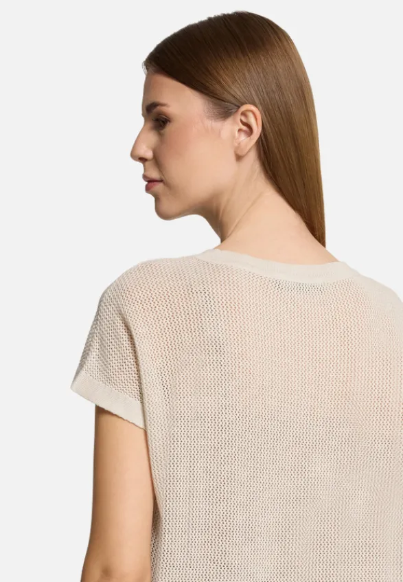 Betty Barclay Strick*Lochstrick-Pullover ohne Arm beige