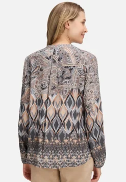 Betty Barclay Blusen*Longbluse mit Stehkragen Grau/Beige