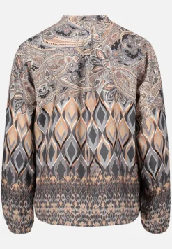Betty Barclay Blusen*Longbluse mit Stehkragen Grau/Beige