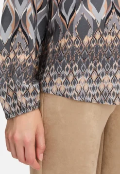 Betty Barclay Blusen*Longbluse mit Stehkragen Grau/Beige
