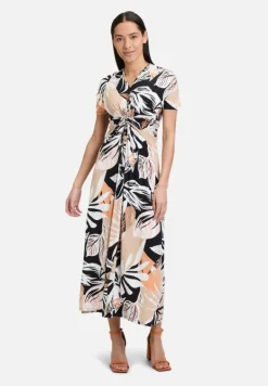 Betty Barclay Kleider*Midikleid mit Raffung Schwarz/Braun