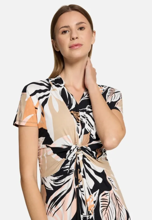 Betty Barclay Kleider*Midikleid mit Raffung Schwarz/Braun