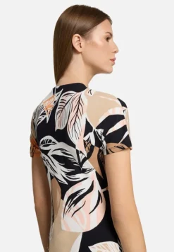 Betty Barclay Kleider*Midikleid mit Raffung Schwarz/Braun