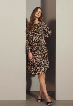 Betty Barclay Kleider*Plisseekleid langarm Schwarz/Beige