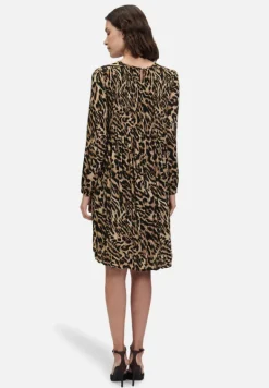 Betty Barclay Kleider*Plisseekleid langarm Schwarz/Beige