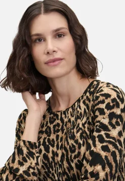 Betty Barclay Kleider*Plisseekleid langarm Schwarz/Beige