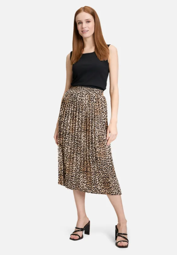 Betty Barclay Röcke*Plisseerock mit Gummizug Beige/Schwarz