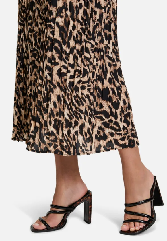 Betty Barclay Business Kleidung|Röcke*Plisseerock mit Gummizug Schwarz/Beige