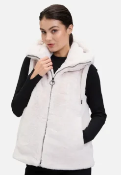 Betty Barclay Westen|Jacken*Plüschweste mit Kapuze beige