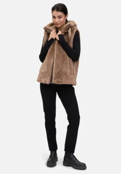 Betty Barclay Westen|Jacken*Plüschweste mit Kapuze Classic Bronze