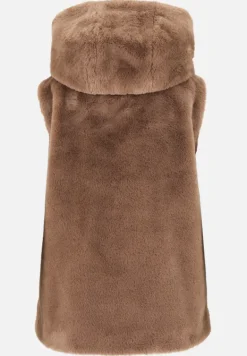 Betty Barclay Westen|Jacken*Plüschweste mit Kapuze Classic Bronze