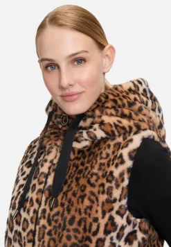 Betty Barclay Westen|Jacken*Plüschweste mit Kapuze Camel/Braun