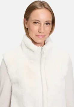 Betty Barclay Westen*Plüschweste mit Reißverschluss Pastel Sand