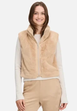 Betty Barclay Westen|Jacken*Plüschweste mit Reißverschluss Beige