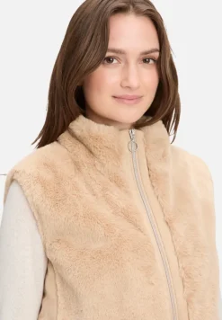 Betty Barclay Westen|Jacken*Plüschweste mit Reißverschluss Beige
