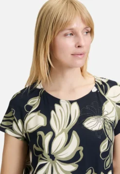 Betty Barclay Shirts*Printshirt mit Gummizug Dark Blue/Green