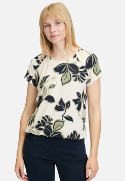 Betty Barclay Shirts*Printshirt mit Gummizug Beige/Dark Blue