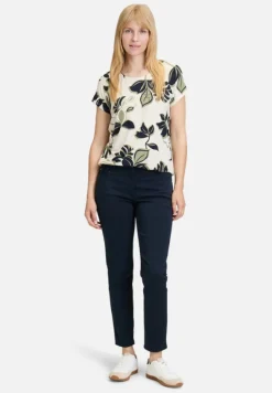 Betty Barclay Shirts*Printshirt mit Gummizug Beige/Dark Blue