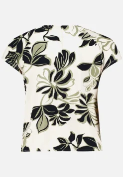 Betty Barclay Shirts*Printshirt mit Gummizug Beige/Dark Blue