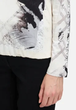 Betty Barclay Shirts*Printshirt mit Gummizug Schwarz/Beige