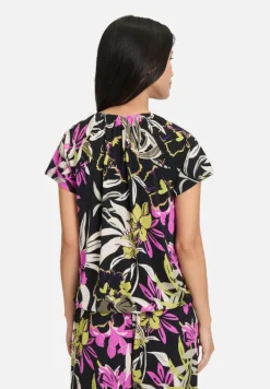 Betty Barclay Shirts*Printshirt mit Gummizug Black/Khaki