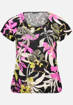 Betty Barclay Shirts*Printshirt mit Gummizug Black/Khaki
