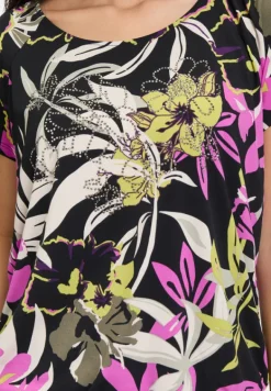 Betty Barclay Shirts*Printshirt mit Gummizug Black/Khaki