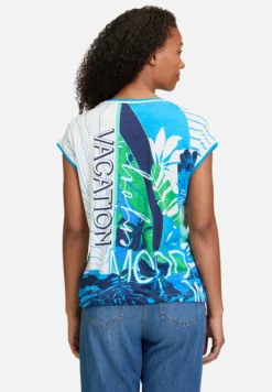 Betty Barclay Shirts*Printshirt mit Tunnelzug Blau/Weiß